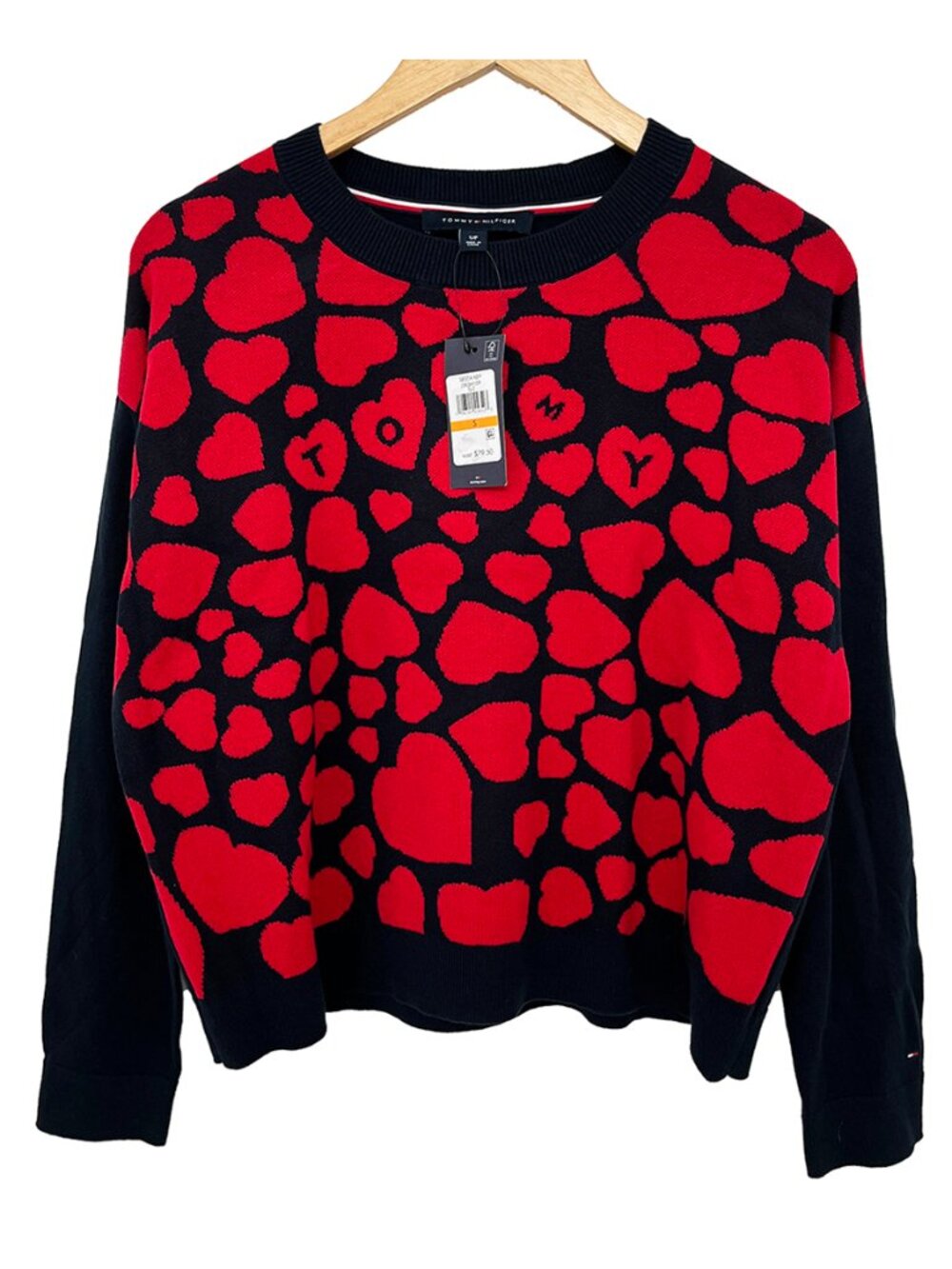Tommy Hilfiger Women's Hearts Sweater Small NWT